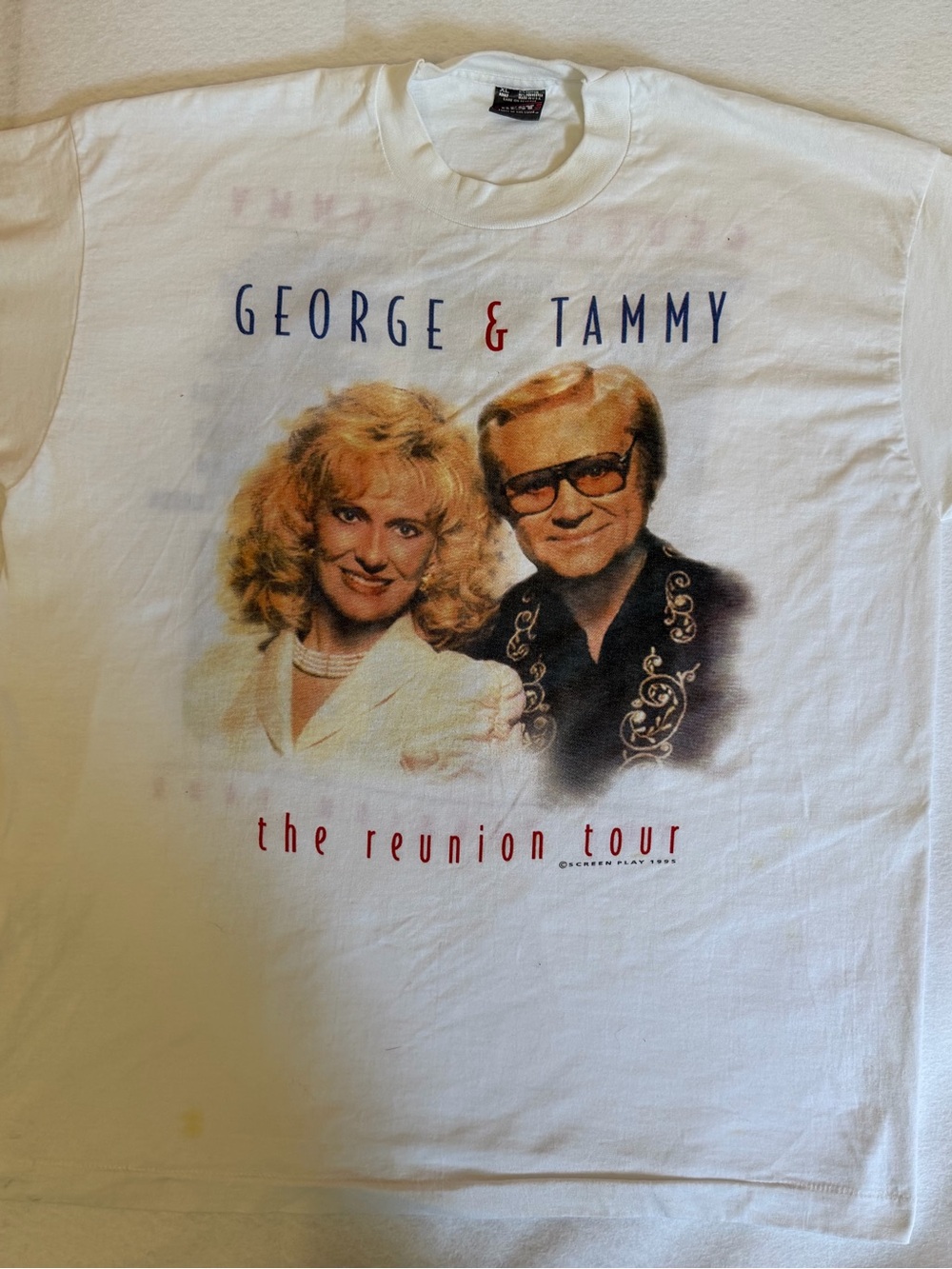 VTG George Jones & Tammy Wynette The Reunion Tour T-Shirt XL Concert Tee